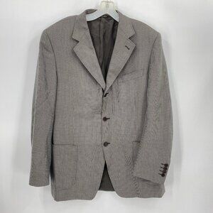 Canali Vero Uomo Sport Coat Blazer Silk Wool Nailhead 3 Button Mens